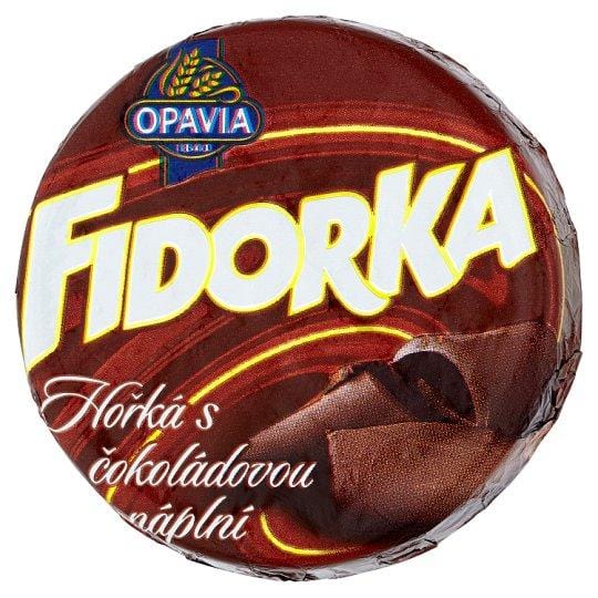 Opavia Fidorka Plnená oblátka s čokoládovou náplňou celomáčaná v horkej čokoláde 30 g