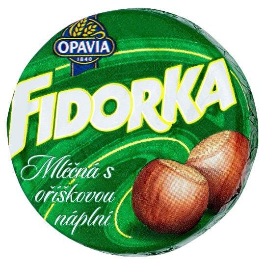Opavia Fidorka Plnená oblátka s lieskovoorieškovou náplňou celomáčaná v mliečnej čokoláde 30 g
