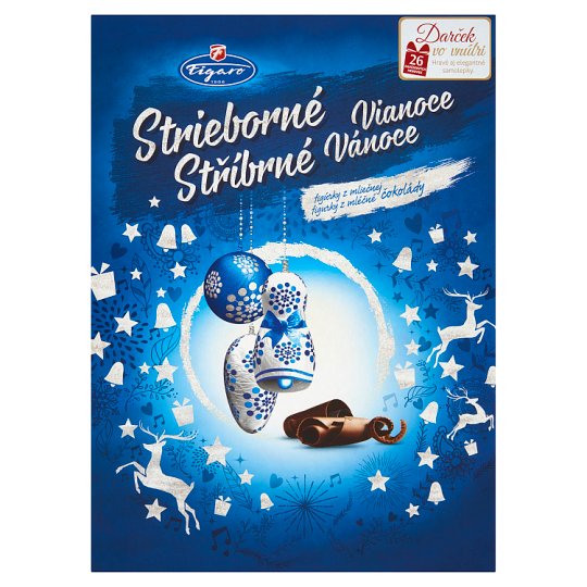 Figaro Strieborné Vianoce figúrky z mliečnej čokolády 430 g